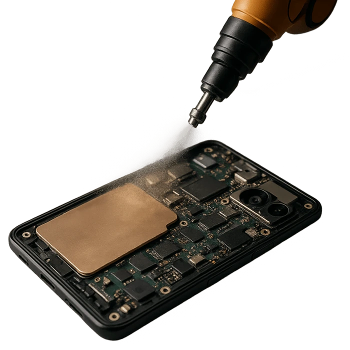 Dynamic EM Shielding treatment applied to Phone components